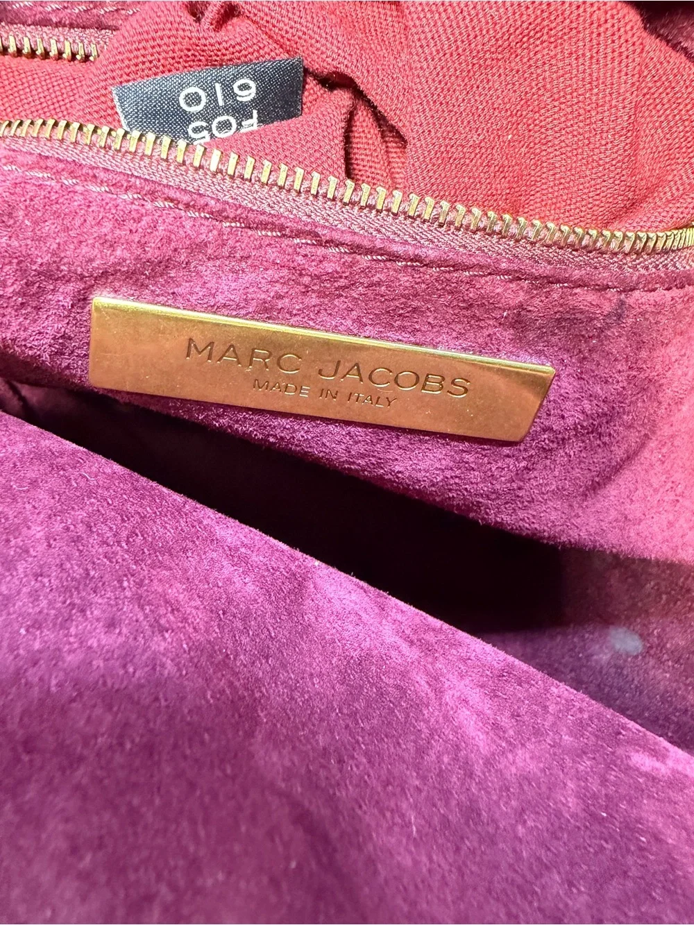 Marc Jacobs Stam Quilted Brown contrast stitch/ maroon suede interior Fall 2005